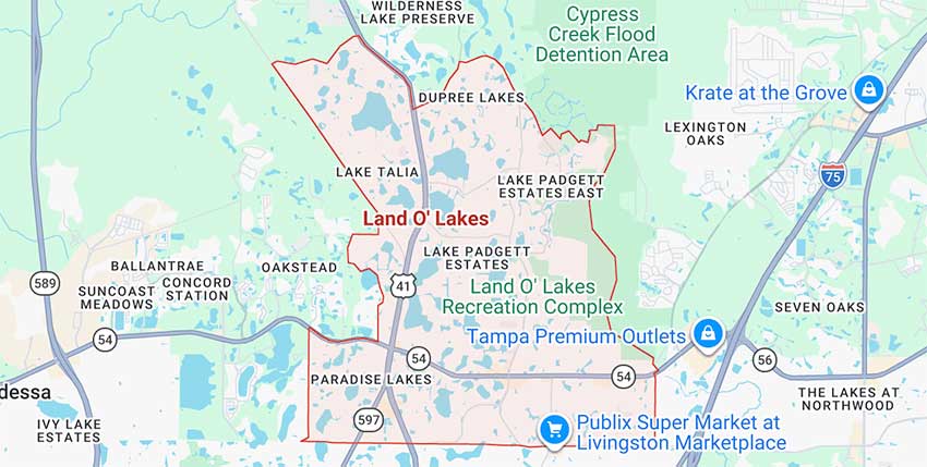 land-o-Lakes-hvac-service-map