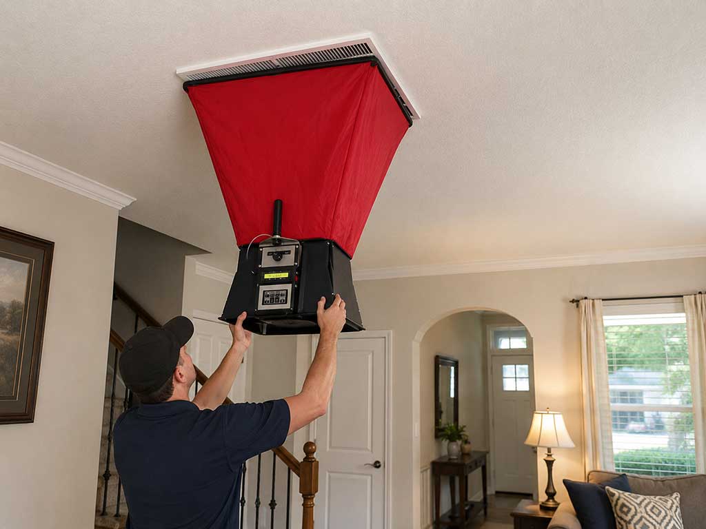using-air-hood to check an air flow in a Winter Haven
